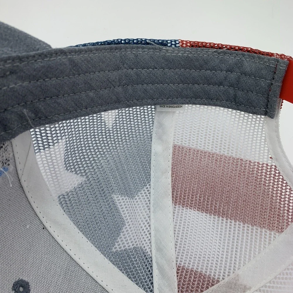 NC Motorsports Hat Flag Mesh Red White Blue Richardson 112PM Snap Trucker Cap